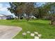 Beautifully landscaped backyard with mature trees and lush lawn creating a serene and private outdoor space at 5919 Mcenroe Ct, Leesburg, FL 34748