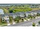 Aerial view of modern homes with well-manicured lawns and landscaping at 721 Drop Shot Dr, Davenport, FL 33896
