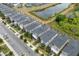 An aerial view of a group of houses lined up next to each other with ponds nearby at 721 Drop Shot Dr, Davenport, FL 33896