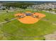 Aerial view of a baseball park with well-maintained fields and a central covered area at 1038 Sabine Pl, Kissimmee, FL 34759