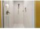 Shower with white marble tile and niche at 13427 Fairway Glen Dr # 103, Orlando, FL 32824