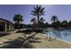 Inviting community pool area with lounge chairs, tables, and palm trees for a relaxing atmosphere at 15079 Guava Bay Dr, Winter Garden, FL 34787