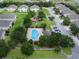 Aerial view showcasing community pool, playground and neighborhood streets at 1933 Estancia Cir, Kissimmee, FL 34741