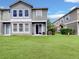 The backyard features a lush lawn and a sliding glass door that allows convenient access to the house at 1933 Estancia Cir, Kissimmee, FL 34741