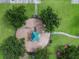 Overhead view of community playground with green canopy and picnic tables at 1933 Estancia Cir, Kissimmee, FL 34741