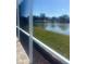 View of the lake from within the screened-in pool area at 2206 Hunters Greene Dr, Lakeland, FL 33810