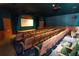 Community theater room with tiered seating and projector for movie nights at 2301 Butterfly Palm Way # 303, Kissimmee, FL 34747
