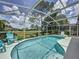 Private screened-in pool area with a tranquil view of the well-maintained backyard at 2408 Saint Augustine Blvd, Haines City, FL 33844