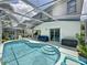Relaxing screened-in pool with patio seating and steps leading into the water at 2408 Saint Augustine Blvd, Haines City, FL 33844