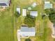 Aerial view of the property showcasing a large lot, well-maintained home, and swimming pool at 3048 Cherokee Rd, St Cloud, FL 34772