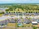 An aerial view pinpoints a home with a pool, jacuzzi, and fenced in yard in a Gathering friendly neighborhood at 3101 Drema Dr, St Cloud, FL 34769