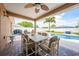 Outdoor patio area offering a serene view of the pool and backyard, ideal for relaxation at 3101 Drema Dr, St Cloud, FL 34769