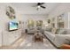 Bright and airy living room with comfortable seating, modern decor, and natural light streaming through the windows at 4722 Flagler Beach Way, Kissimmee, FL 34746