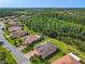 A high angle shot of a well-manicured residential neighborhood with lakes and lush foliage at 819 San Raphael St, Kissimmee, FL 34759