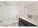 Bathroom featuring a vanity, toilet, and shower-tub combo at 11843 Fiction Ave, Orlando, FL 32832