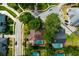 Aerial view of a neighborhood with mature trees and manicured lawns and private pools at 154 Academy Oaks Pl, Altamonte Springs, FL 32714