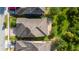 Aerial view outlines the property's boundaries, highlighting its spacious backyard and proximity to lush green trees at 3890 Prairie Reserve Blvd, Orlando, FL 32824