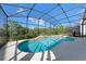 Relax by the sparkling pool with a screened enclosure that offers privacy and scenic views at 438 Marcello Blvd, Kissimmee, FL 34746