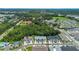 Aerial shot showcasing the neighborhood's layout and proximity to green spaces and a community building at 4542 Cypress Cay Way, Kissimmee, FL 34746