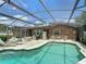 A refreshing in-ground pool in an enclosed patio, perfect for swimming and outdoor lounging at 724 Knob Hill Cir, Kissimmee, FL 34744