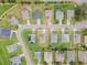 Overhead aerial view of a suburban neighborhood with well-maintained lawns and orderly street layout at 724 Lake Cummings Blvd, Lake Alfred, FL 33850