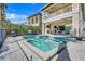 Backyard pool area with a spa and plenty of space for entertaining at 1021 Castle Pines Ct, Reunion, FL 34747