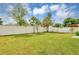 Spacious backyard featuring lush green grass and a white privacy fence, perfect for outdoor enjoyment at 1176 Epson Oaks Way, Orlando, FL 32837