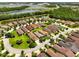 A neighborhood with houses and green lawns, with a lake and trees in the background at 1306 Harbor Ridge Dr, Kissimmee, FL 34759