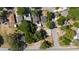 An aerial view of a home with mature trees surrounded by other homes and streets at 1814 Leroy Dr, Haines City, FL 33844