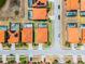 Aerial view showcasing the roof, backyard and location of the property at 209 Rosso Dr, Davenport, FL 33837