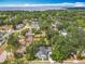 A lovely aerial view showcasing the home nestled among lush greenery, highlighting its peaceful setting at 217 W Bay St, Winter Garden, FL 34787