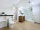 Spacious bathroom with a glass shower, modern vanity and a toilet at 217 W Bay St, Winter Garden, FL 34787