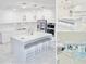 Modern, all-white kitchen featuring an island with seating and stainless steel appliances at 247 Whispering Pines Way, Davenport, FL 33837