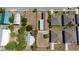 An aerial view of land parcel marked with perimeter in residential neighborhood at 31 Cedar St, Haines City, FL 33844