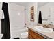 Clean bathroom featuring a tub with shower, toilet, and vanity with gold fixtures at 4739 Cumbrian Lakes Dr, Kissimmee, FL 34746