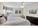 Comfortable bedroom with a queen-sized bed, dresser with TV, and scenic window view at 4739 Cumbrian Lakes Dr, Kissimmee, FL 34746