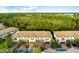 A high-angle aerial shot of a residential neighborhood with well-maintained landscaping and multiple car garages at 1231 Sandwedge St, Davenport, FL 33896