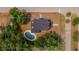 Aerial view of property showing house, pool, yard, and property outline at 1400 Florida Ave, St Cloud, FL 34769