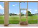 Screened patio with views of a lush, green yard and picturesque pond at 1976 The Oaks Blvd, Kissimmee, FL 34746