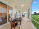 Covered and screened patio offers outdoor dining and relaxation space at 1976 The Oaks Blvd, Kissimmee, FL 34746