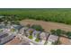Aerial view of homes showing tree line and open land behind homes in this community at 253 Aldridge Ln, Davenport, FL 33897