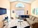 Inviting living room with comfortable seating, a large TV, and stylish decor, creating a perfect space for relaxation at 314 Saddle Ridge Dr, Davenport, FL 33896