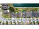 Aerial view of home in residential area near a pond at 3298 Stratton Cir, Kissimmee, FL 34744