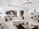 Spacious living room open to the kitchen features modern furnishings, sleek lighting, and a stylish, contemporary design at 684 San Augusto Dr, Poinciana, FL 34759