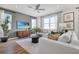 Inviting living room featuring stylish furniture, modern decor, large windows, and neutral color scheme at 725 Lake Dell Rd, Dundee, FL 33838
