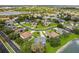 Expansive aerial view of a residential neighborhood featuring well-maintained homes and lush greenery near a lake at 13044 Lakeshore Grove Dr, Winter Garden, FL 34787