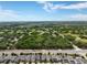 Aerial view showcasing a residential neighborhood with lush greenery and well-maintained homes under a blue sky at 3084 Slough Creek Dr, Kissimmee, FL 34744