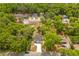 Wide aerial view of the property, surrounded by lush trees and neighborhood homes at 610 E Euclid Ave, Deland, FL 32724