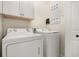 Efficient laundry room with side by side washer and dryer at 7505 Mourning Dove Cir # 201, Reunion, FL 34747