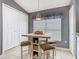 Charming kitchen nook with seating for four, a window with blinds and curtains, and closet space at 112 Grand Canal Dr, Poinciana, FL 34759